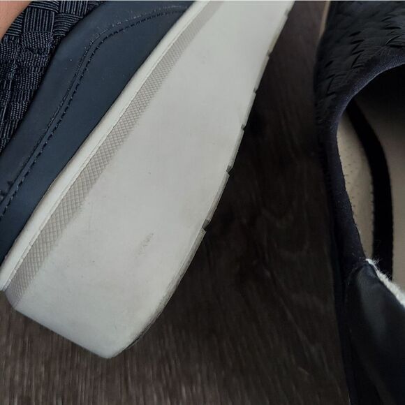 Franco Sarto Franco Lin 2 Platform Slip on Sneaker Shoes Black Mesh Weave 9 - Picture 10 of 10